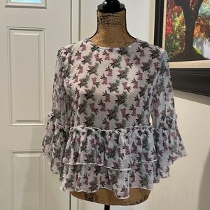 Floral layered top by Buffalo David Bitton size M